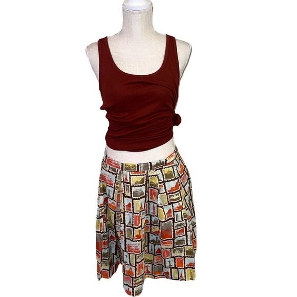 Vintage Novelty Postage Stamp Flare Skirt - Picture 2 of 13